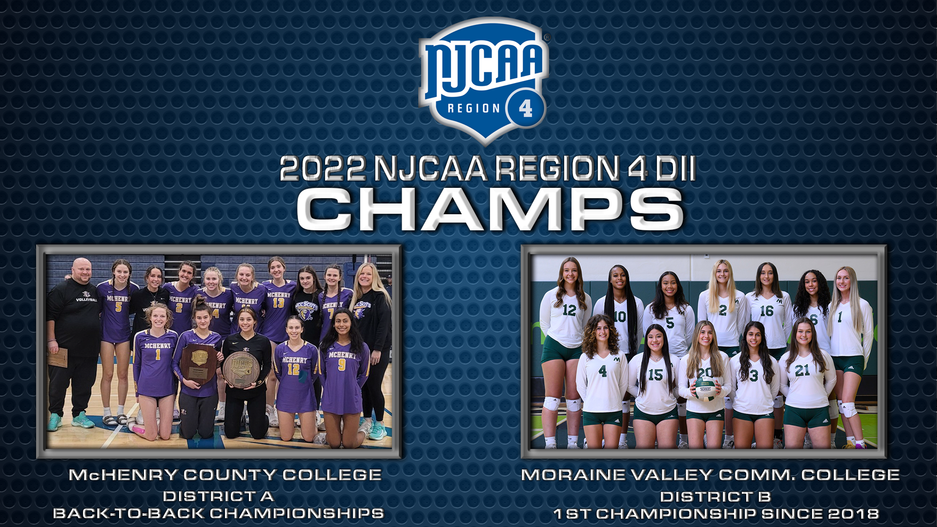 (Images courtesy of McHenry County College Athletics & Moraine Valley Community College Athletics)